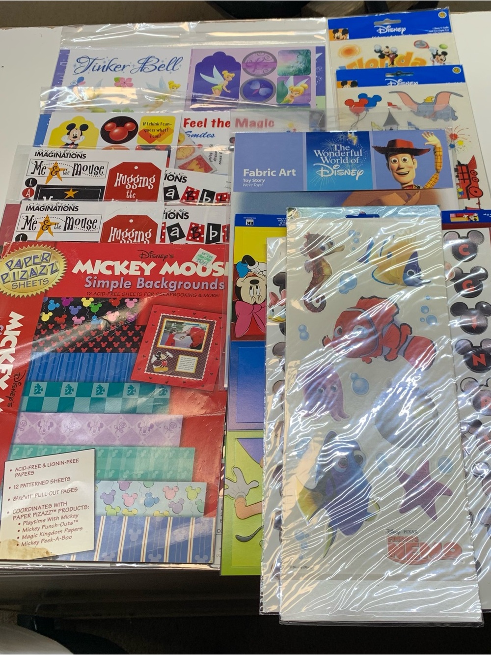 DISNEY SCRAPBOOK LOT 18 pc Paper Stickers NIP